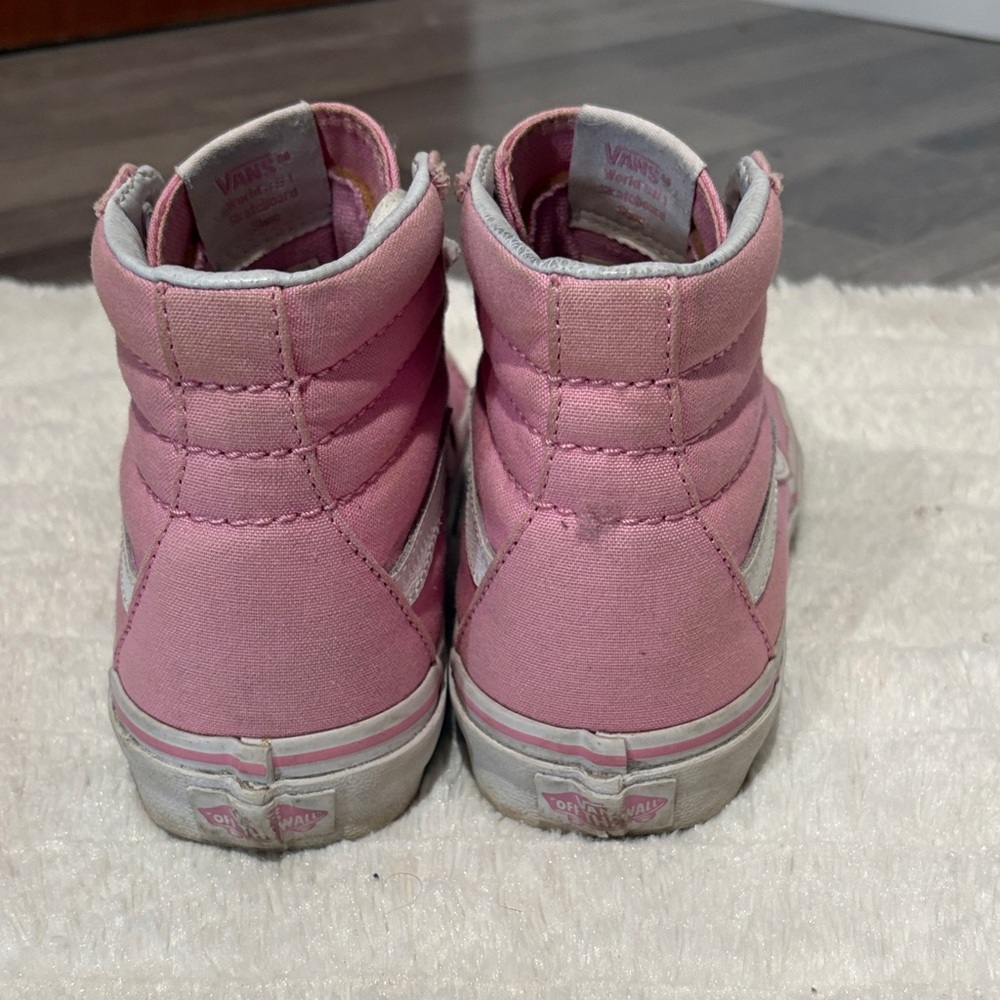 Vans Pink and White High-Top Sneakers - Picture 3 of 5